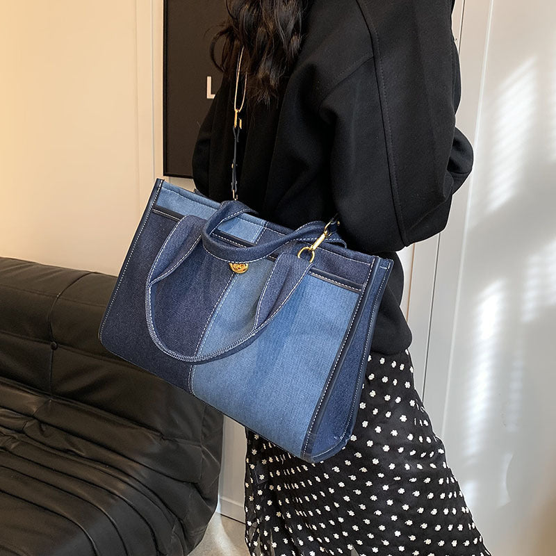Dame Denim Laptop Tote Stilla