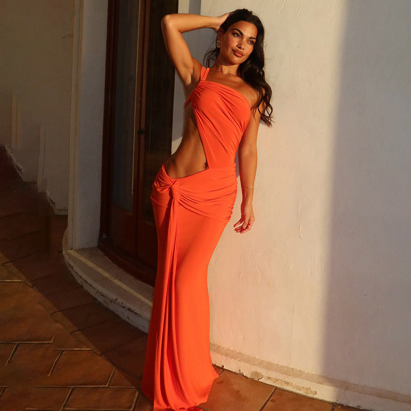 Dame Eksklusiv Aftenkjole med raffineret V-wrap-design og asymmetrisk skæring Stilla