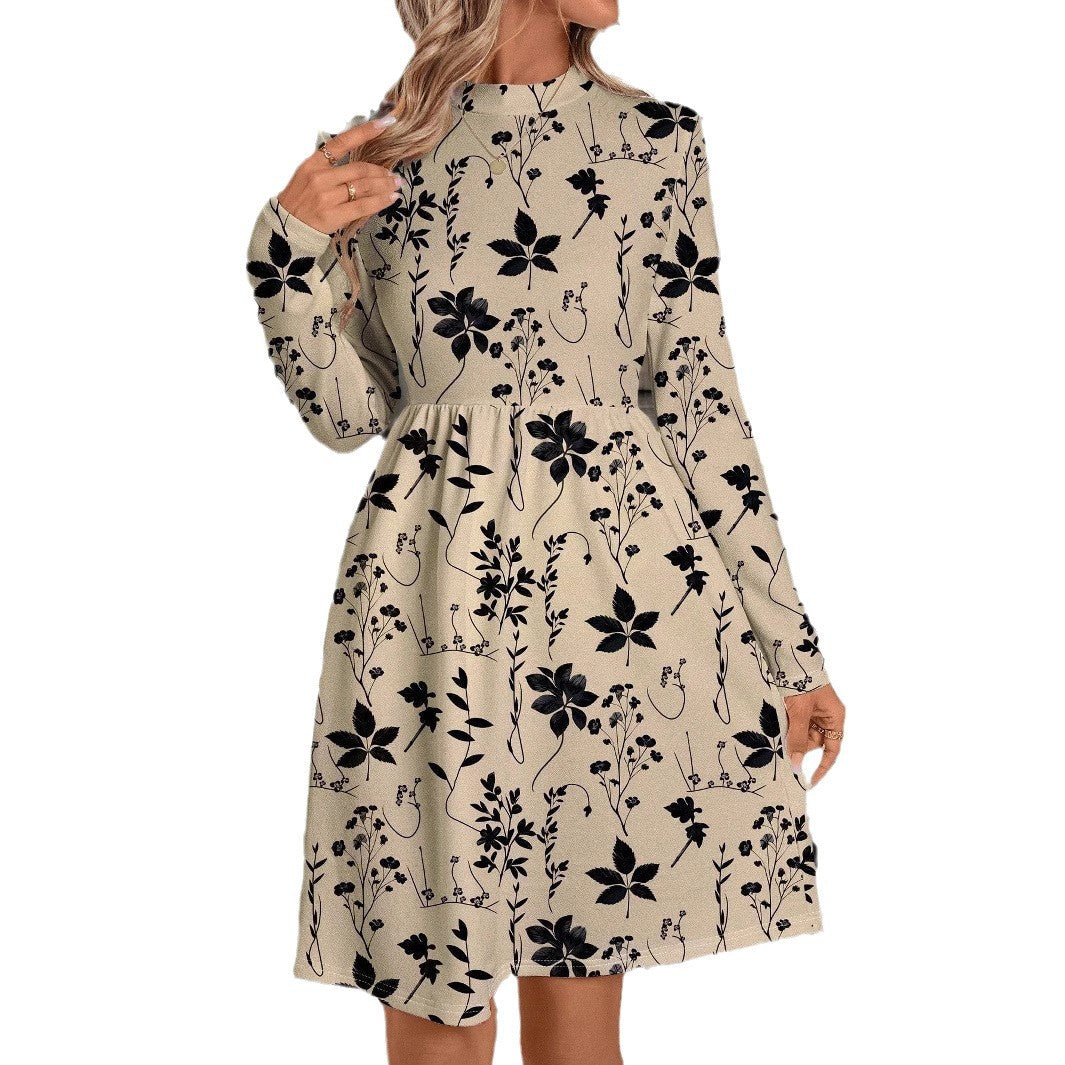 Dame afslappet blusenkjole med blomsterprint Stilla