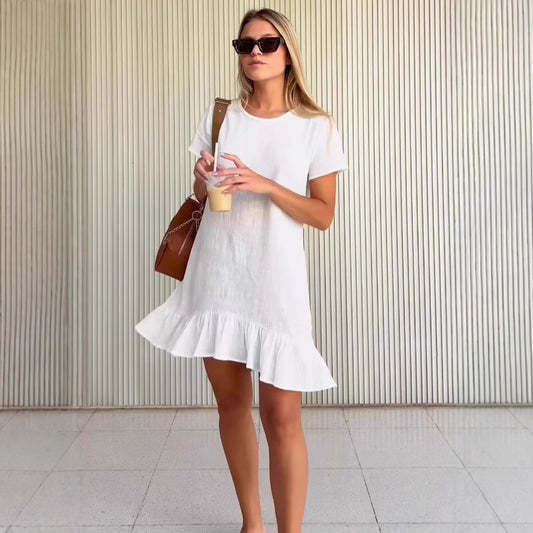 Dame afslappet sommerkjole med flæse Stilla