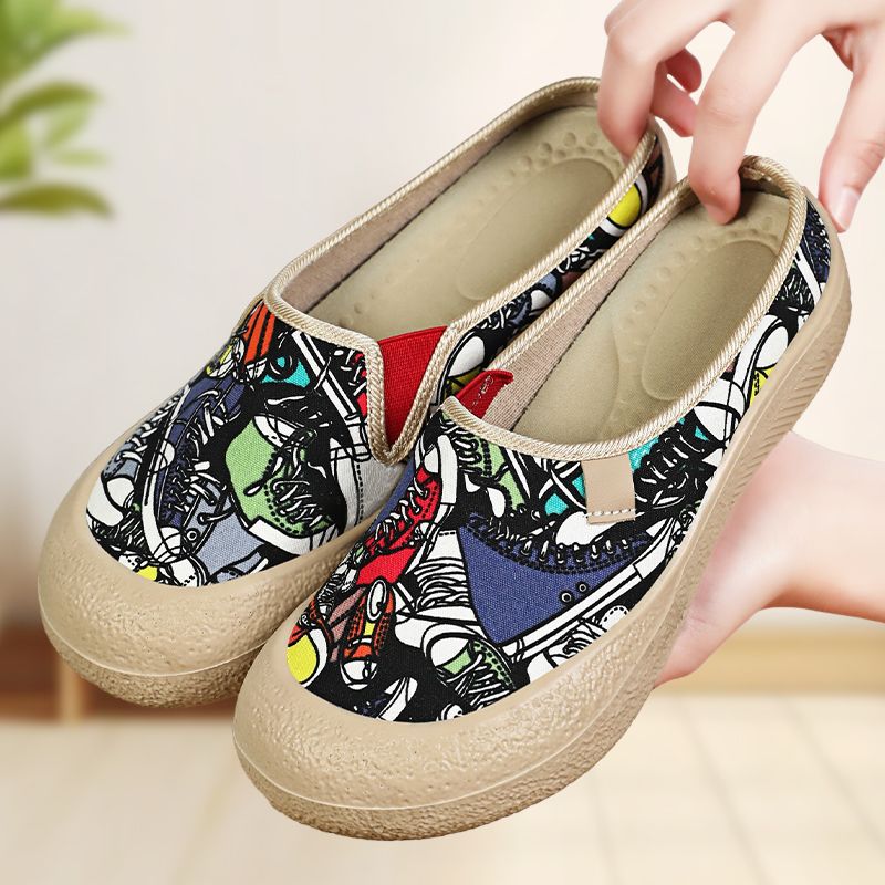 Dame Designer mode Clogs med unik farverig tryk Stilla
