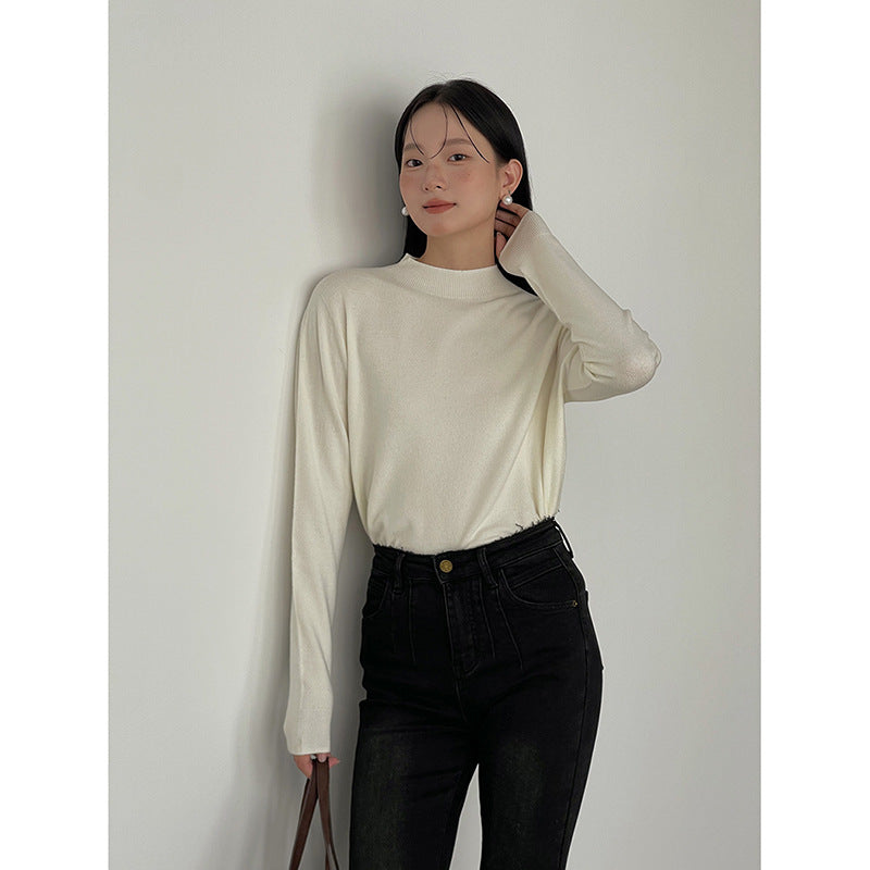 Dame afslappet langærmet top med moderne snit og fint stof Stilla