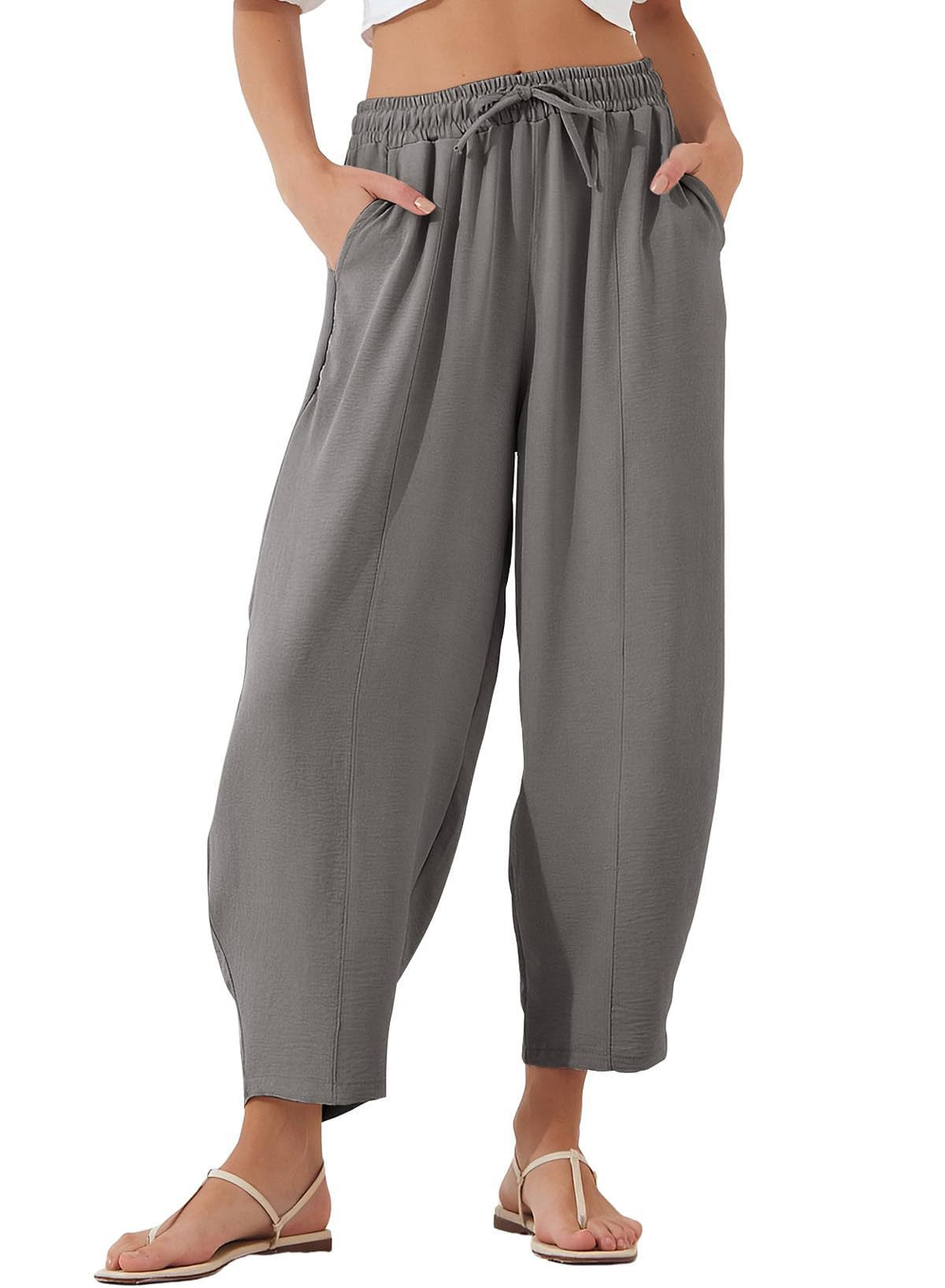 Dame afslappede Palazzo-bukser med praktisk gummibånd og lommer Stilla