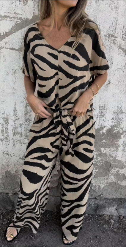 Damer elegant jumpsuit med afslappet tigerdesign Stilla