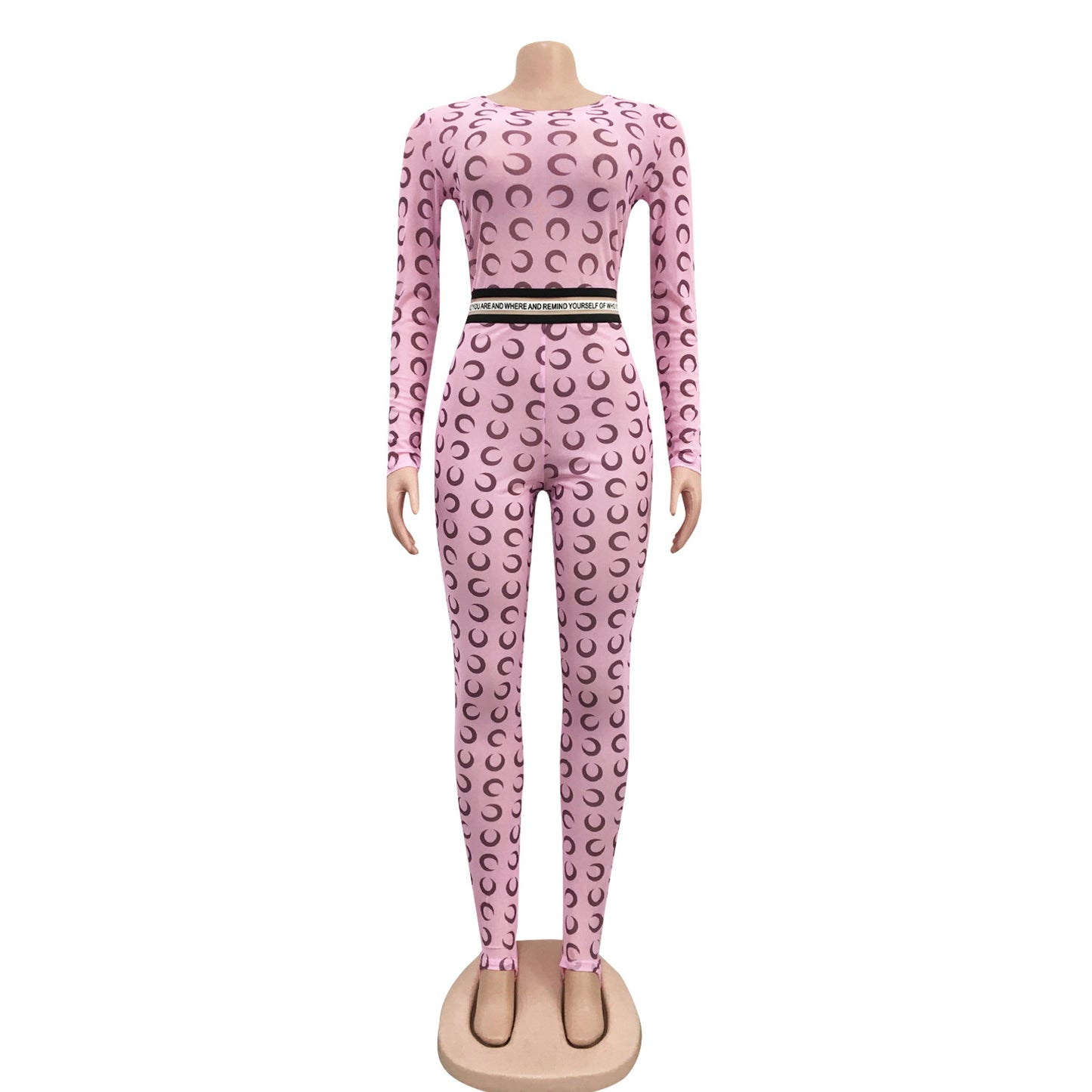 Dame Sporty Jumpsuit med unikt mønster og tætsiddende pasform Stilla