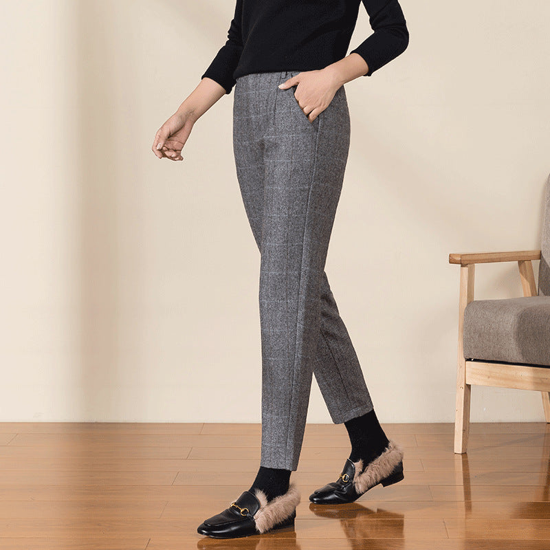 Dame elegant blyantsbukser med fine striber og høj talje Stilla