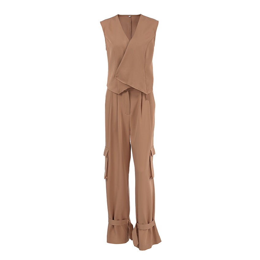 Dame jumpsuit med kort overdel og afslappet snit Stilla