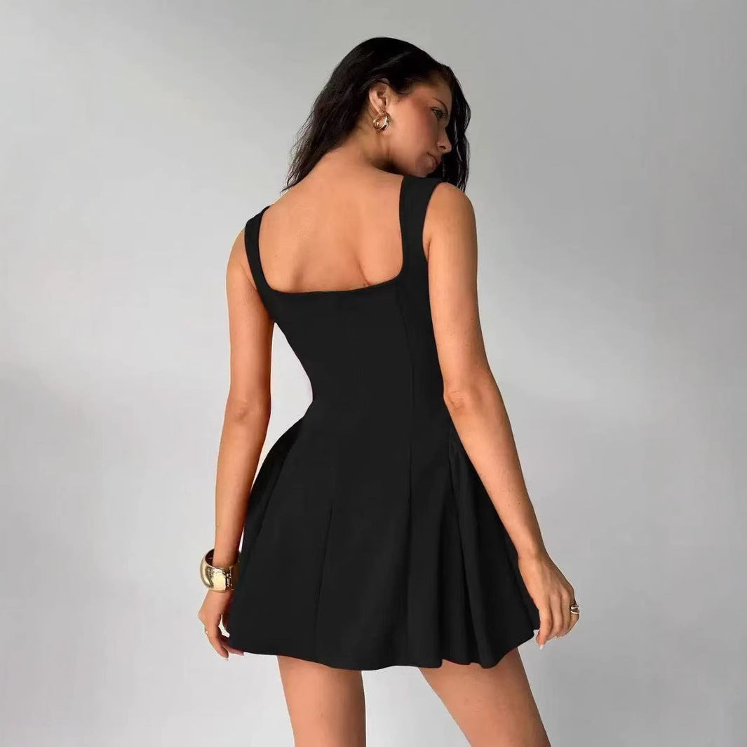 Dame A-linje minikjole med off-shoulder design og figursyet snit Stilla