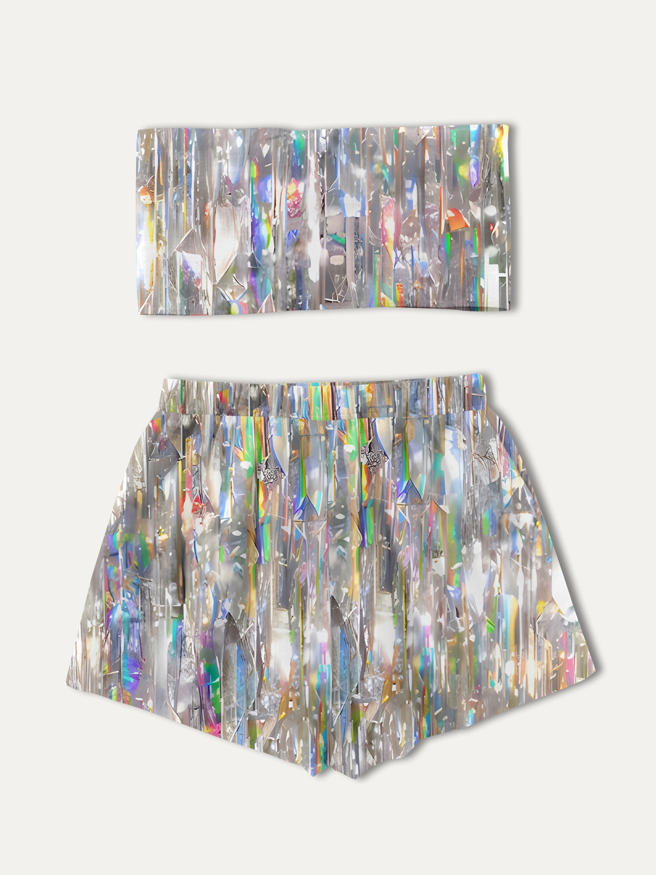 Dame cropped Top og Shorts Sæt Stilla