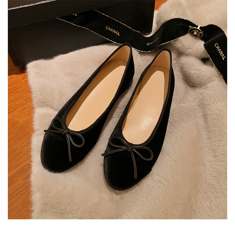 Dame Elegant Flad Ballet Sko med Sløjfedetail Stilla