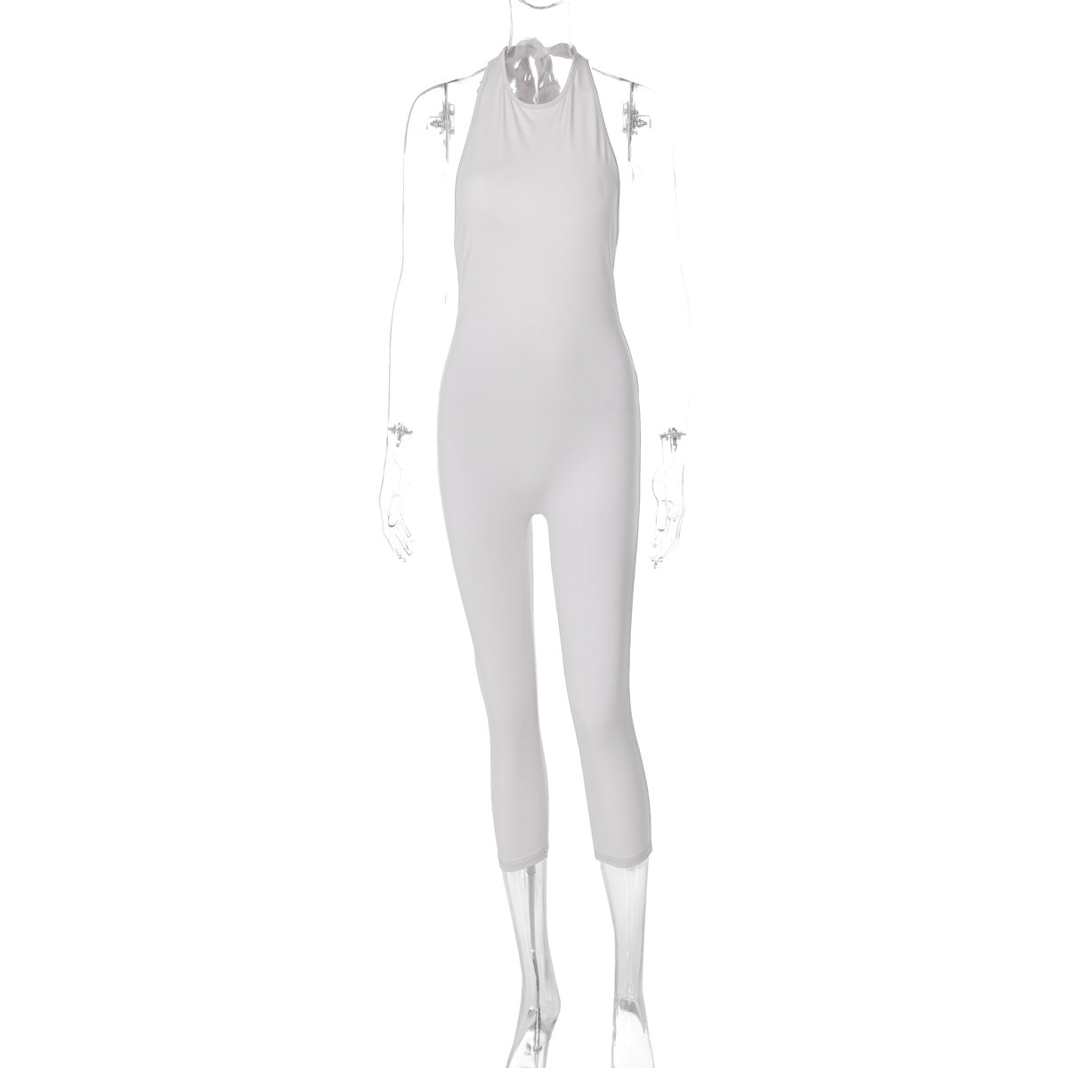Dame Moderne Stretch-Jumpsuit med elegant Halsbånd-design Stilla