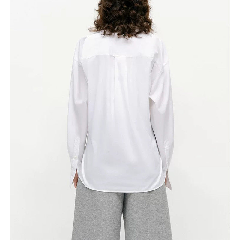 Dame afslappet skjorte med asymmetrisk snit og elegante detaljer Stilla