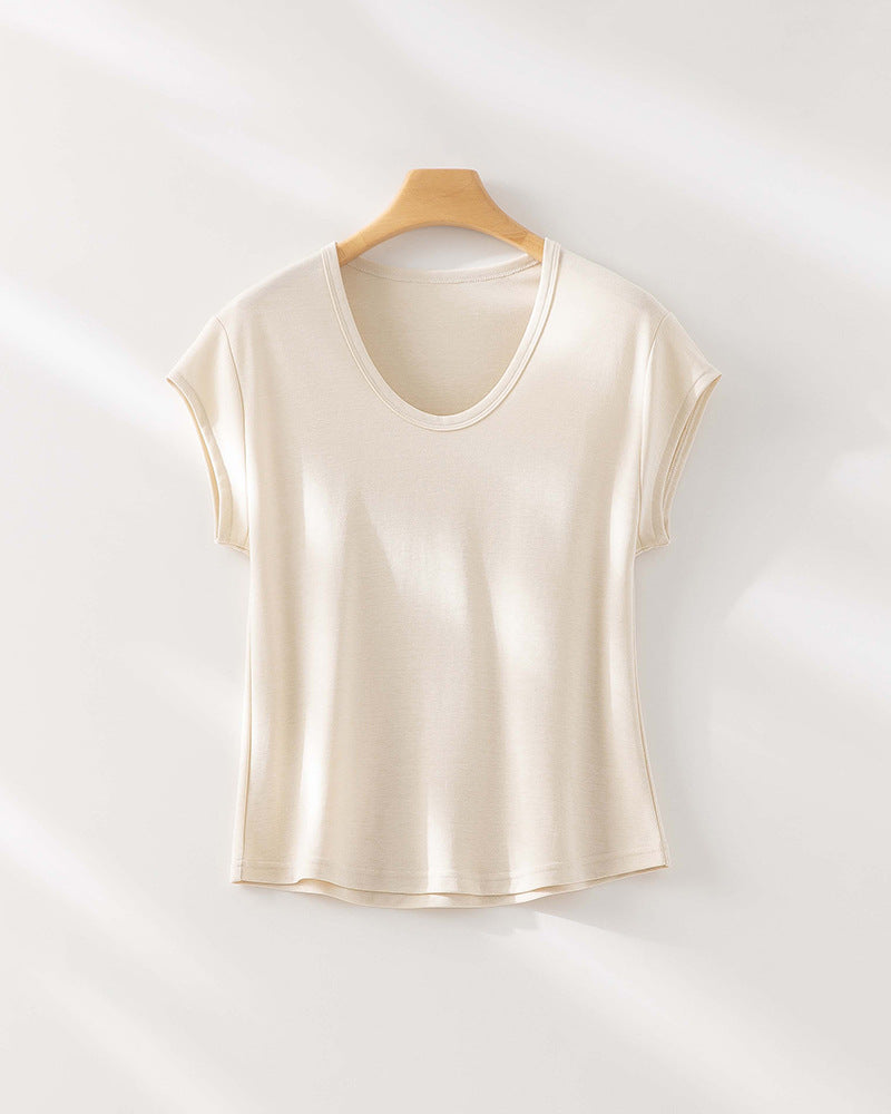 Femme Cap Sleeve Modal Blandingsmateriale Top Stilla