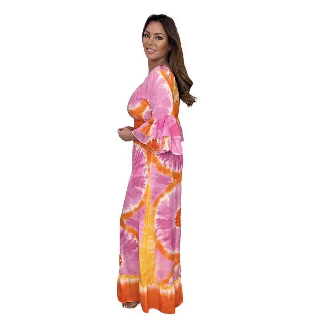 Dame Casual Jumpsuit med brede ben og raffinerede ærmedetaljer Stilla