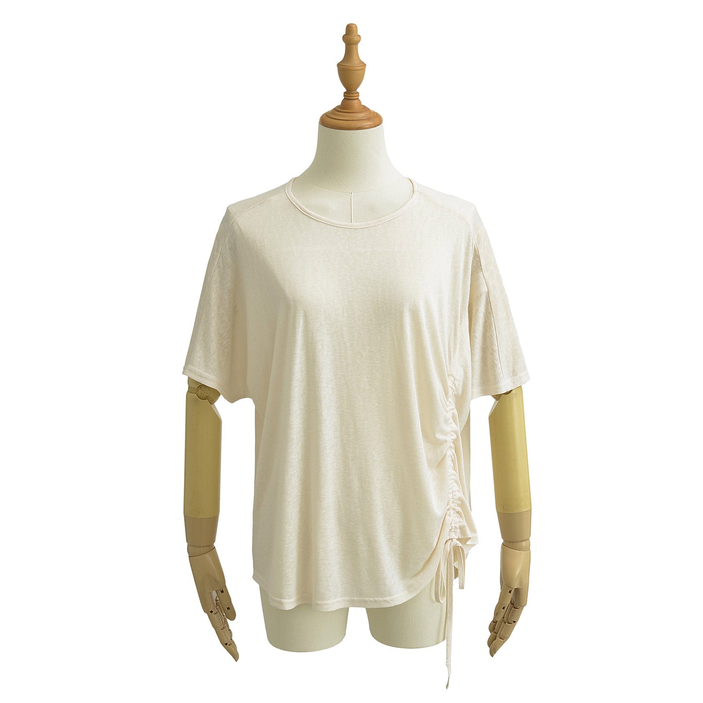 Dame afslappet indpakningsbluse med elegante rynker Stilla