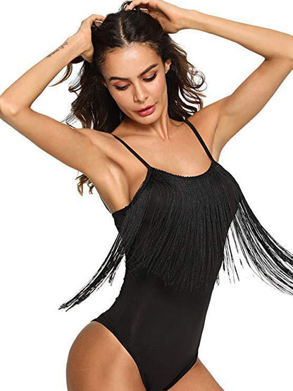 Dame Bodysuit med franse-detaljer Stilla