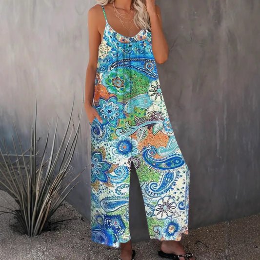 Femme Stilfuldt Bohemian Maxi Jumpsuit Stilla
