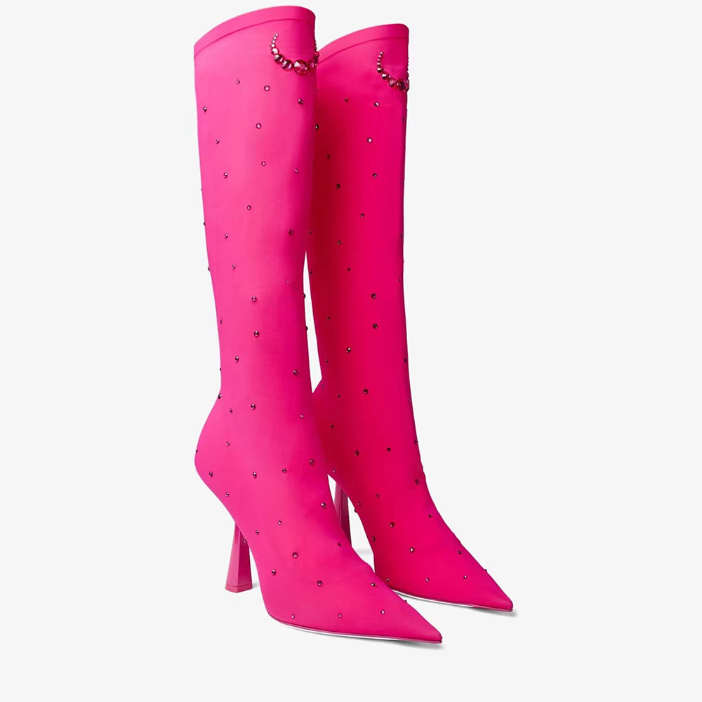 Femme Fashion-Forward Høj-Stiletto Sok Støvler Stilla