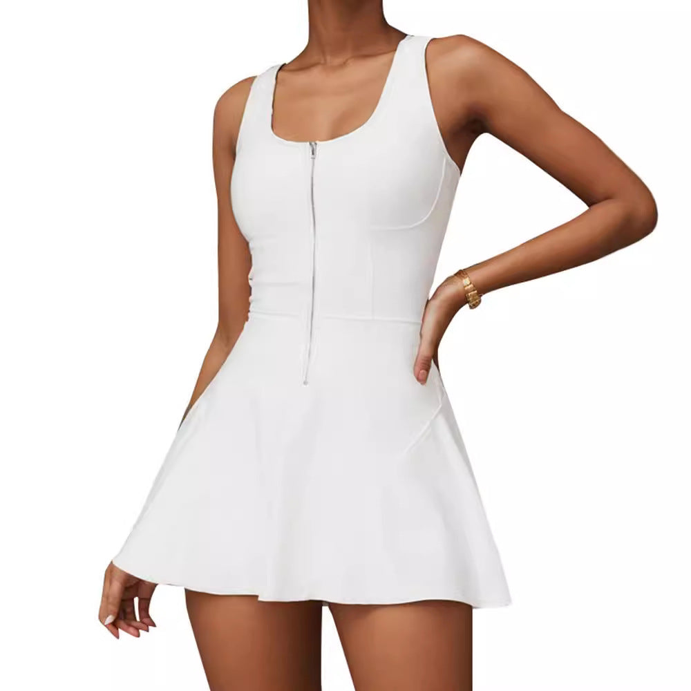 Damejumpsuit med lynlås og flydende skørt Stilla