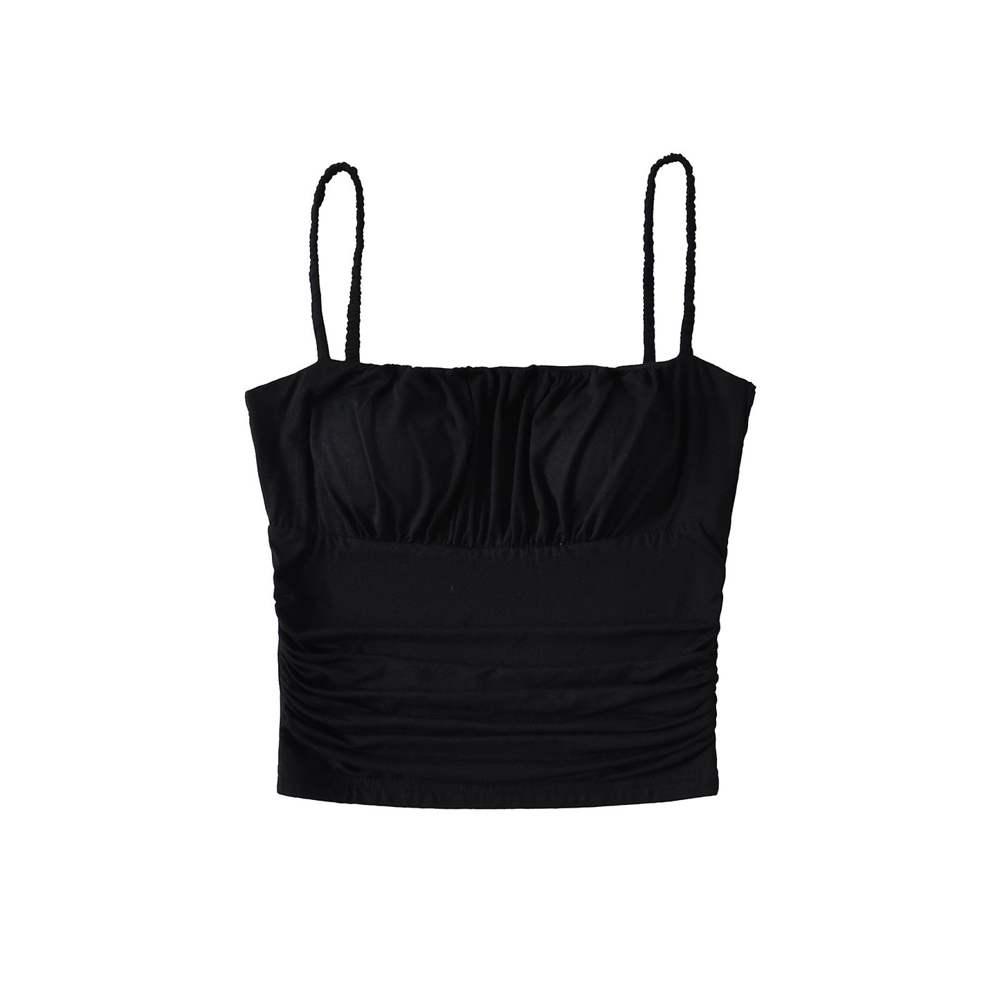 Dame afslappet overdel med rynkedetalje og justerbare stropper Stilla