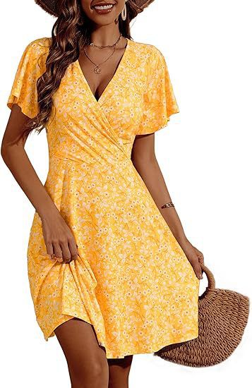 Dame Elegant Blomsterprint A-Linje Kjole Stilla