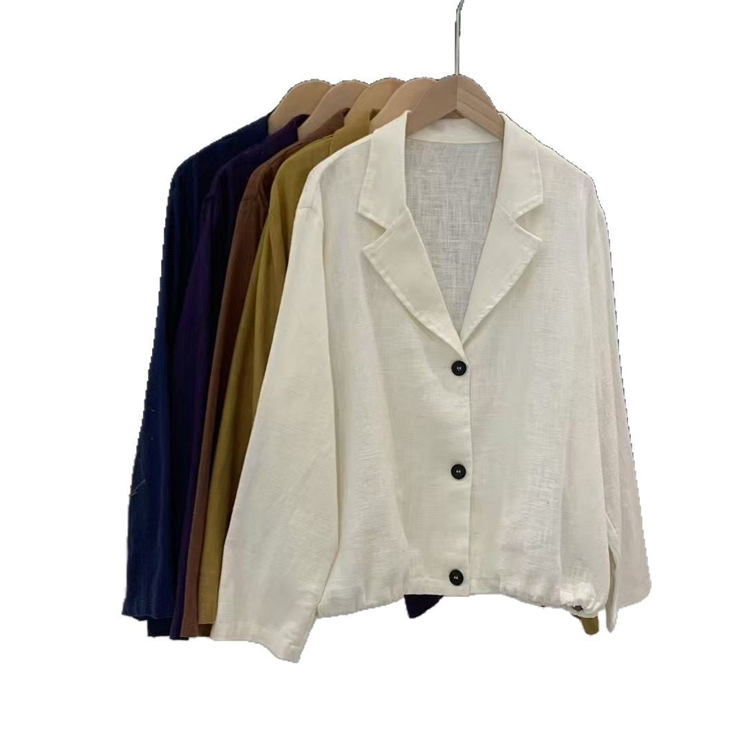 Dame cropped Button-Up Linnedjakke Stilla