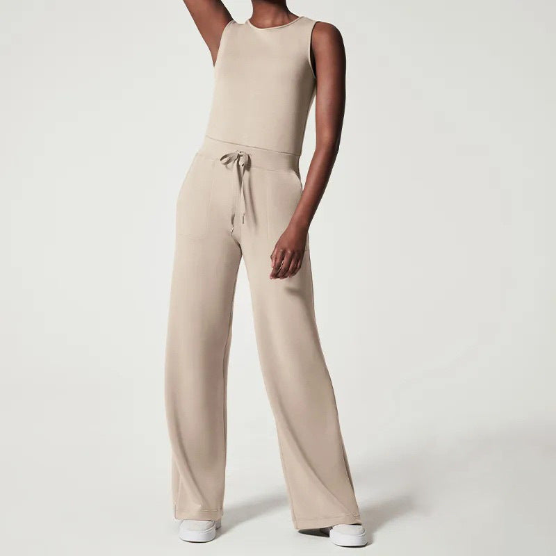 Dame Elegant Jumpsuit med bredt ben og taljestrop Stilla