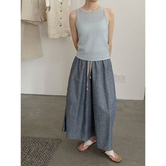 Dame elegant Bredben-bukser med elastisk talje og stilfuldt design Stilla