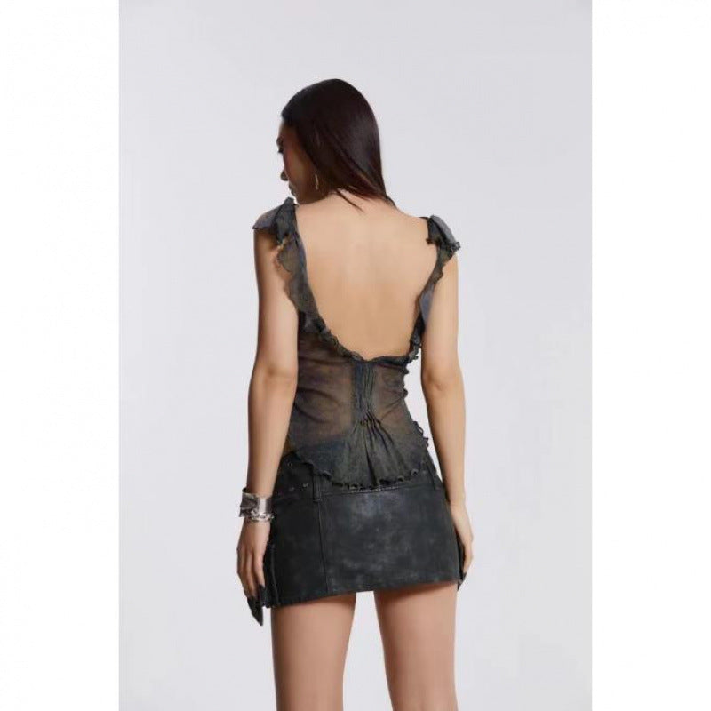 Dame Rynke asymmetrisk Bodysuit Stilla