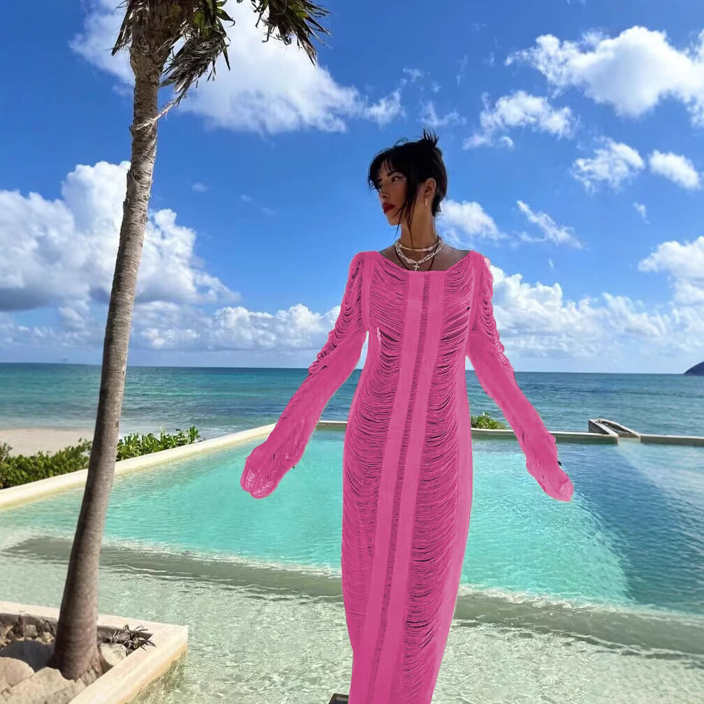 Dame Elegant gennemsigtigt kjole med raffineret ruffles-design Stilla