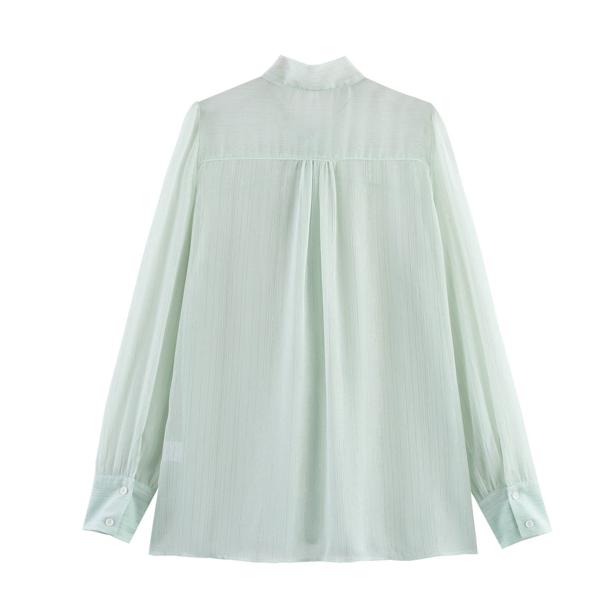 Dame Elegant Bluse med Bindebånd og fin Struktur Stilla