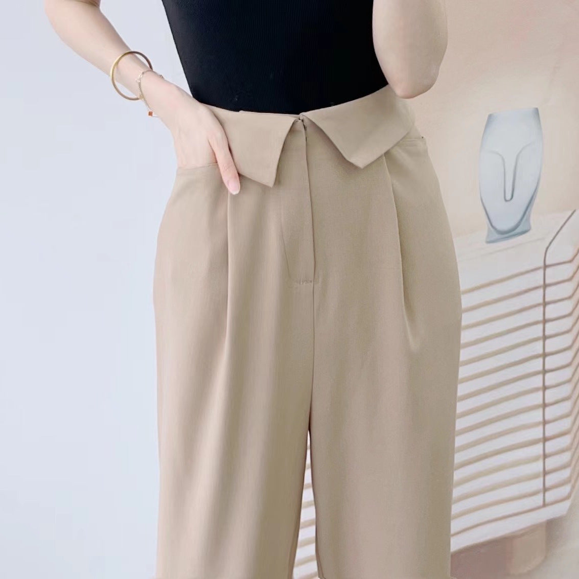 Dame elegant højvandsbukser med sidelommer Stilla