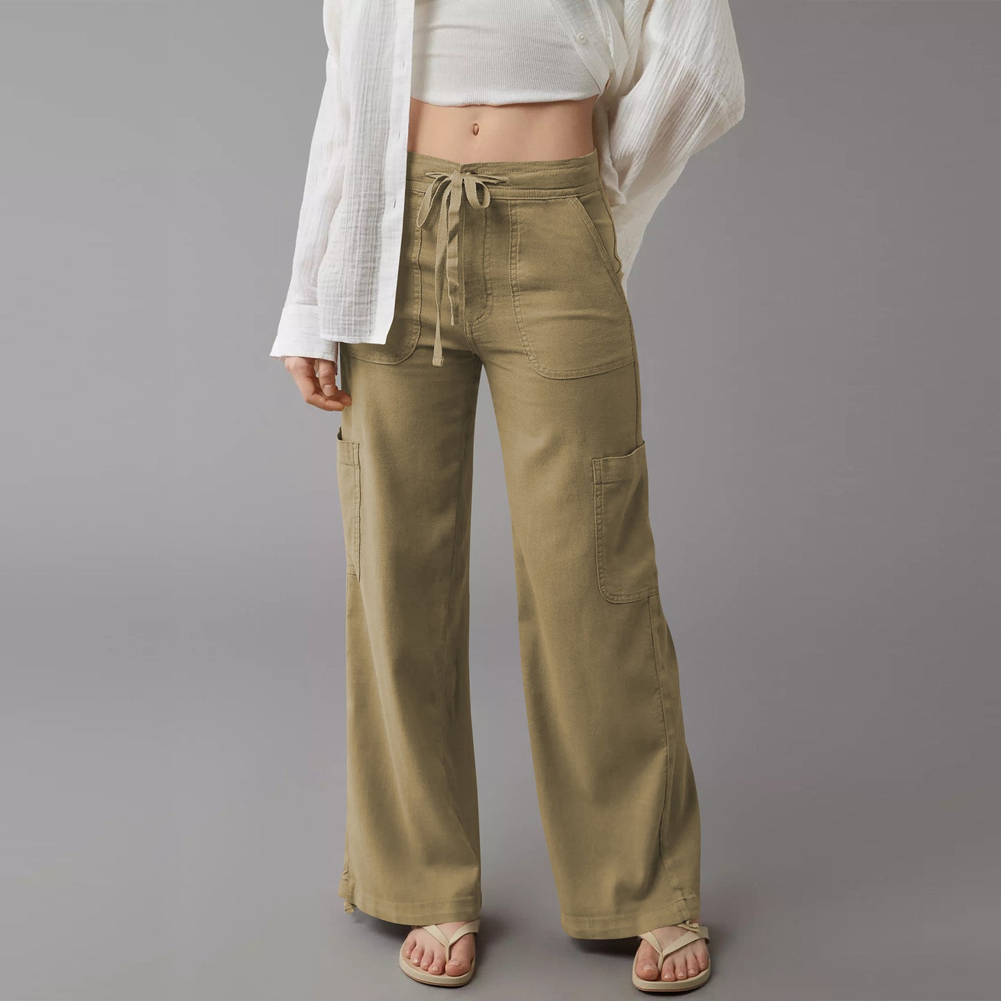 Dame afslappet Cargo-bukser med elastisk talje og praktiske sidelommer Stilla