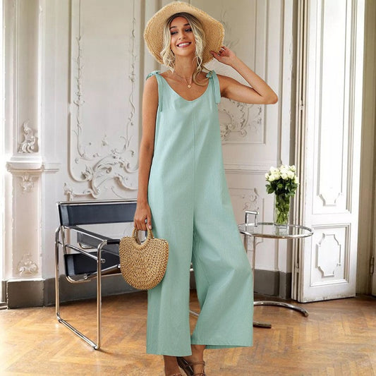 Dame Elegant Jumpsuit med stropløs design og bredt ben Stilla