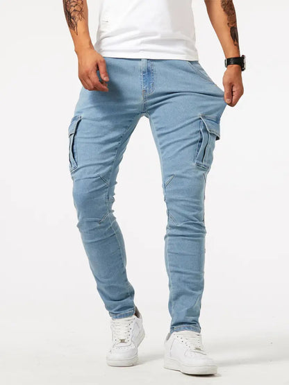 Herrer Cargo-Jeans med Slim-Fit snit og praktiske sidelommer Stilla