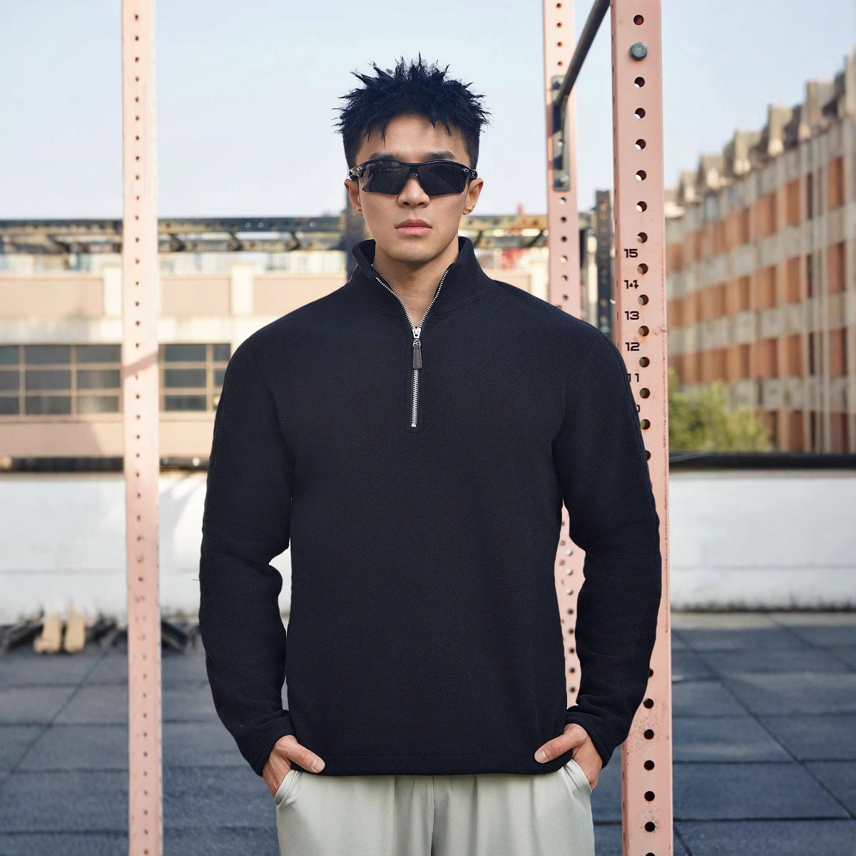 Herrer Fleece Pullover med høj krave Stilla