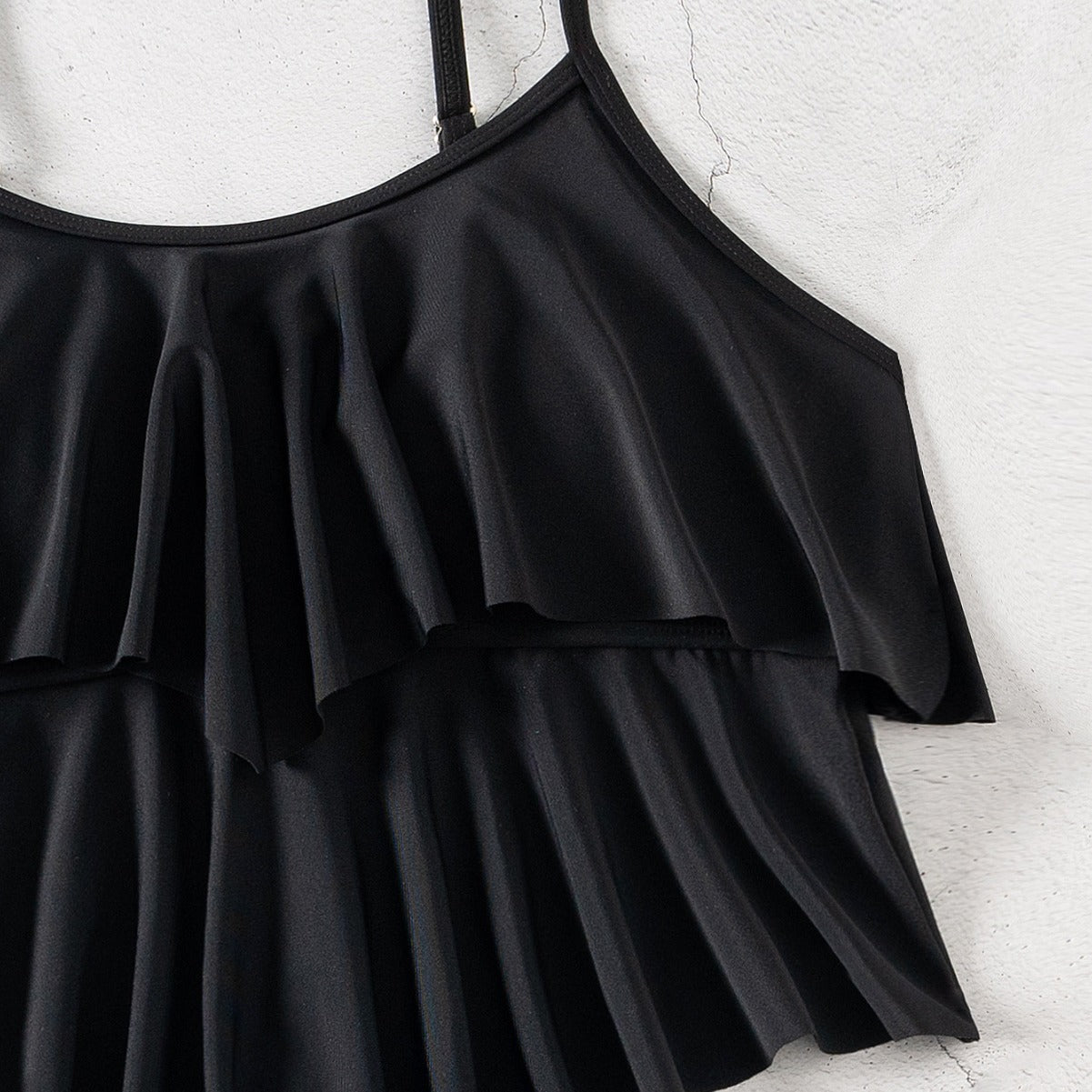 Dame Designer Badedragt med Flæse og PalmTryk Stilla