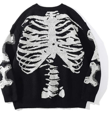 Dame sweatshirt med iøjnefaldende skeletmønster Stilla