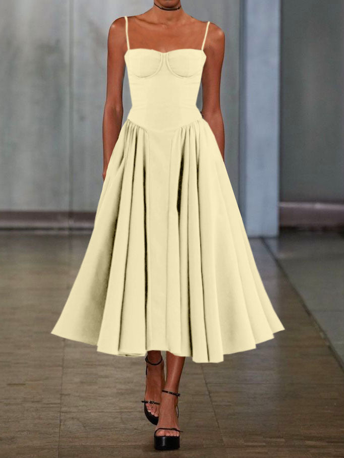 Dame Elegant A-linje Midi Kjole Stilla