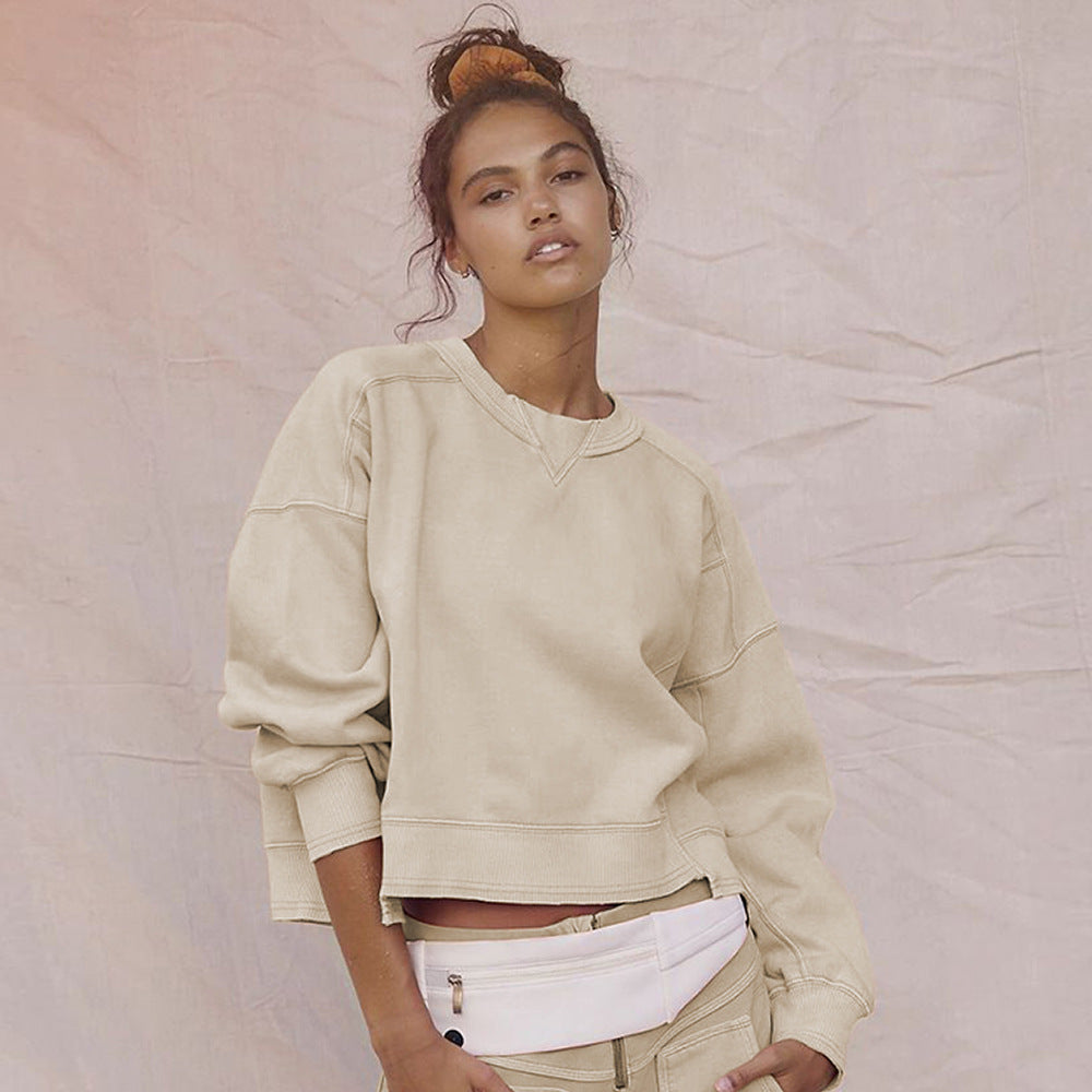 Dame afslappet oversized sweatshirt med strategiske syninger Stilla