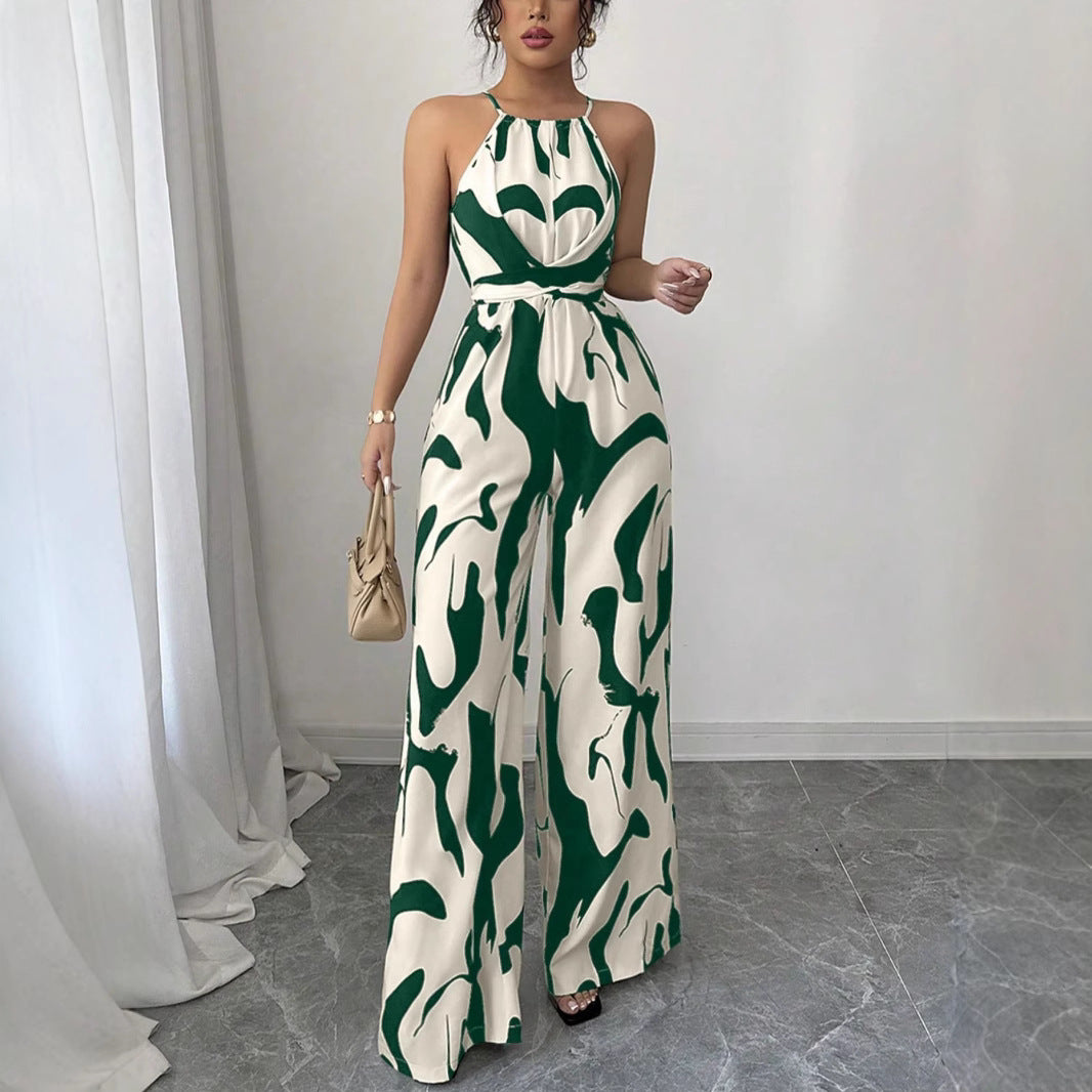 Dame jumpsuit med høj krave og elegant drapering Stilla
