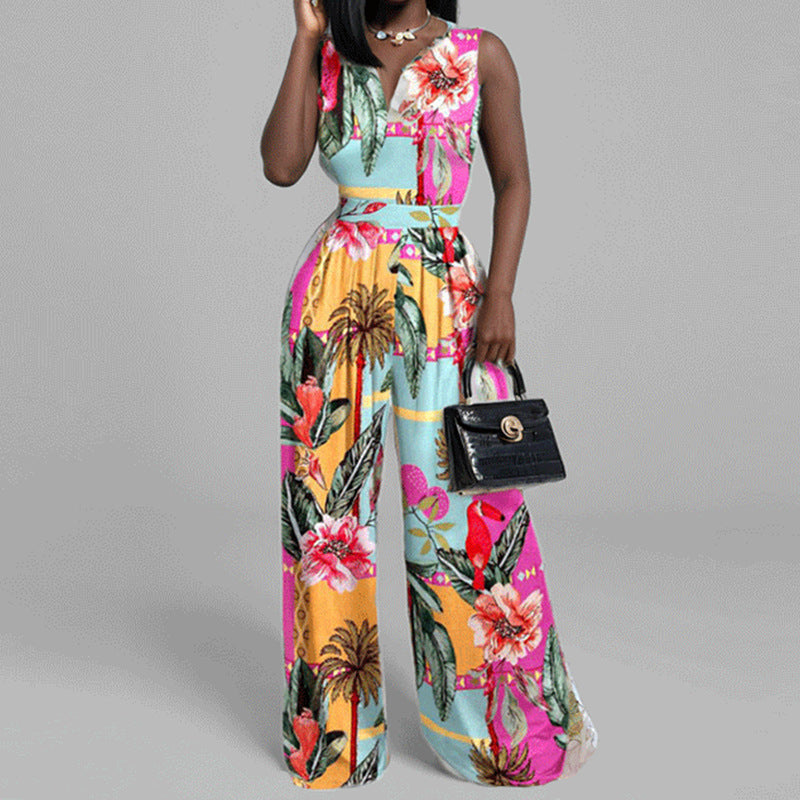 Dame elegant jumpsuit med bred ben og lukkede skuldre Stilla