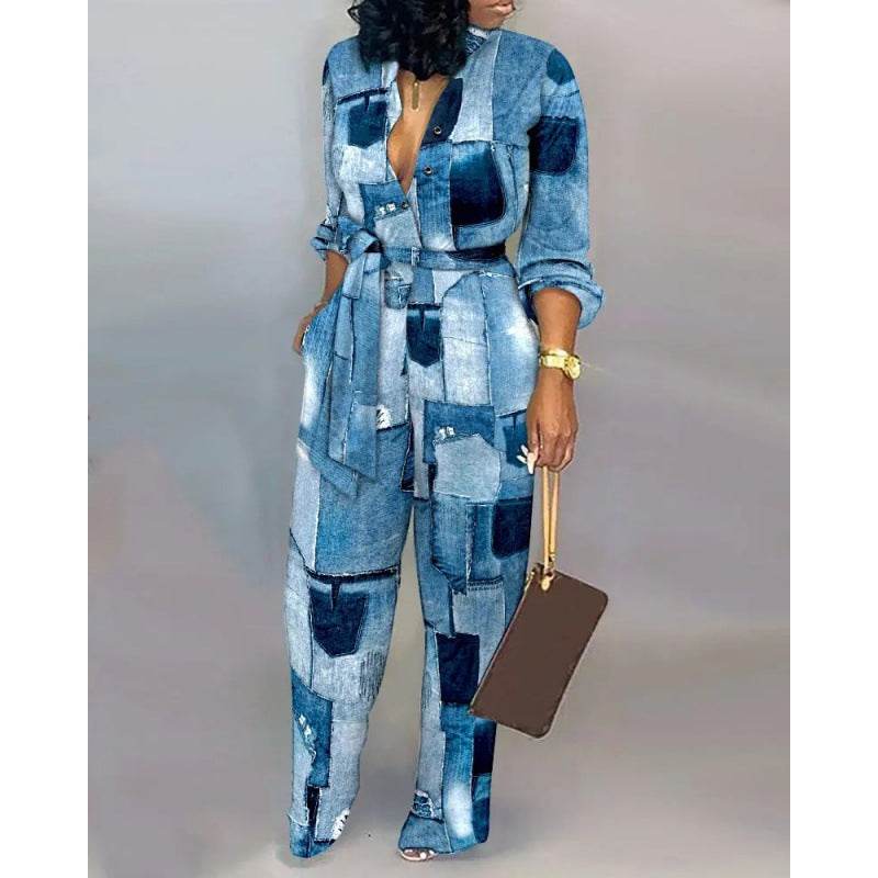 Dame Jumpsuit med trendy denim-design og praktiske lommer Stilla