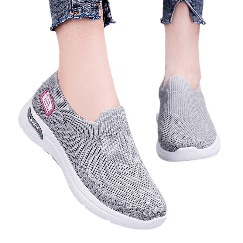 Dame slip-on komfort-sneakers med åndbar overmateriale struktur Stilla