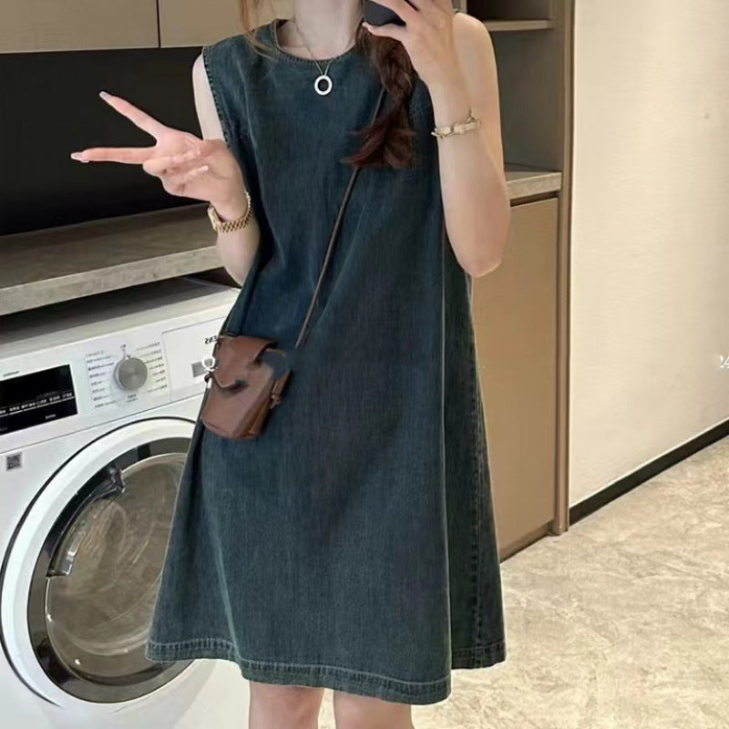 Dame A-linje Denim Kjole Stilla