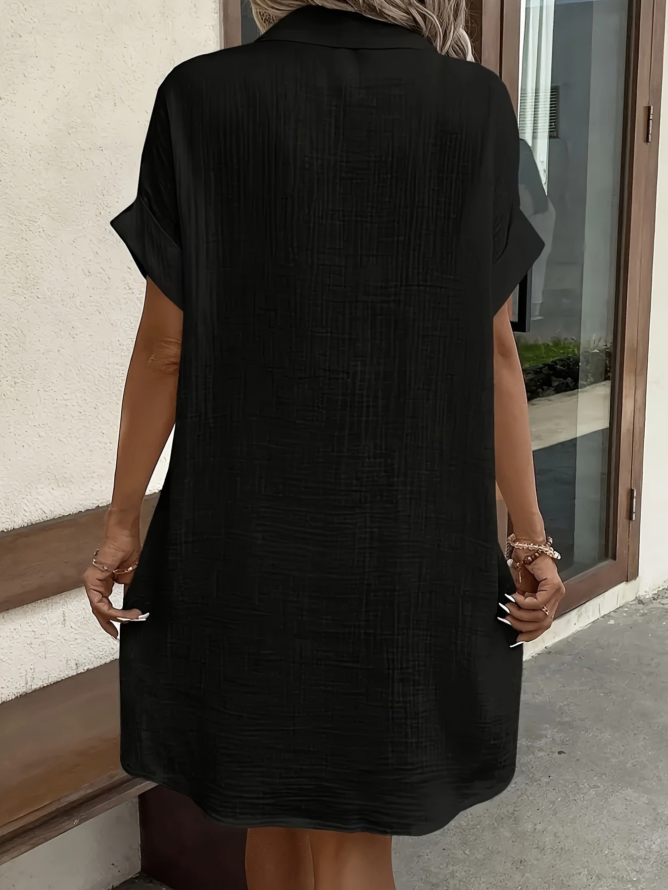 Dame afslappet skjortekjole med praktiske lommer Stilla