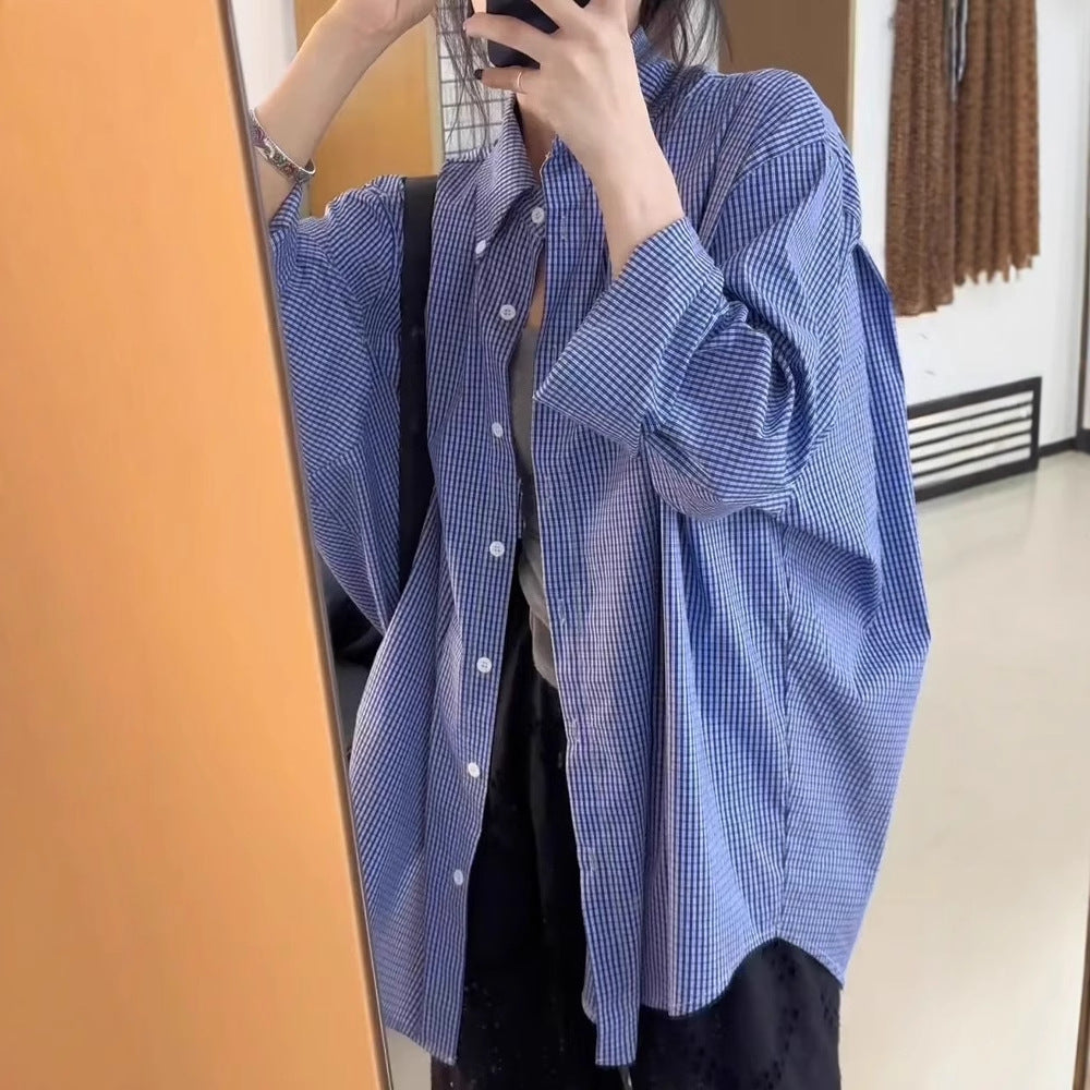 Dame afslappet oversized skjorte i ternet design Stilla