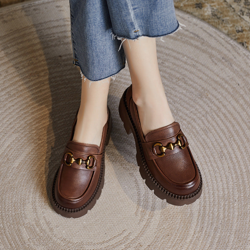 Dame Chunky Platform Sko med dekorative accenter Stilla