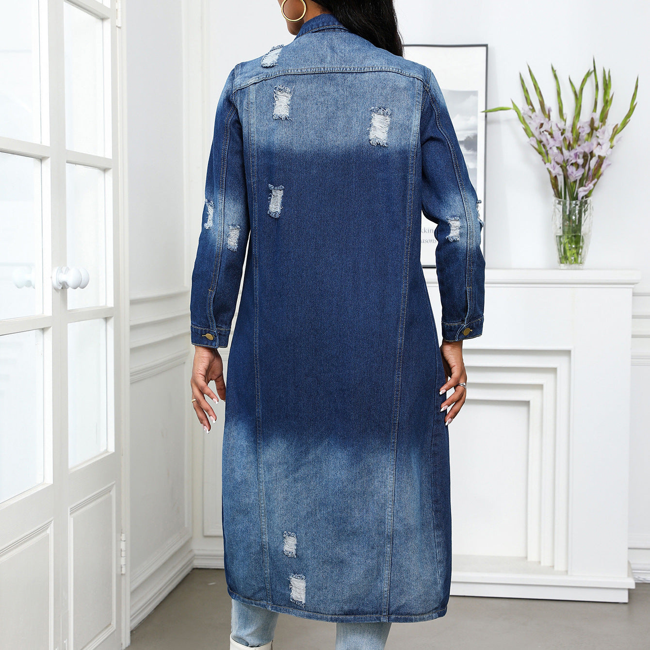 Dame afslappet denim-jakke i oversized stil Stilla