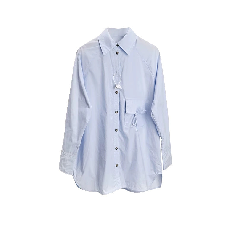 Dame afslappet skjorte med asymmetrisk snit og praktisk knapliste Stilla